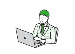 パソコンを入力する男性のイラスト